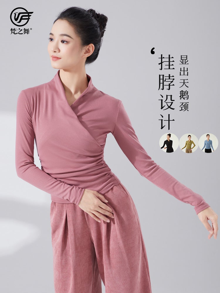 Sanskrit Dance Classical Modern Dance Practice Suit Female Adult Long Sleeve Slim Dancing Special Top Thick - Image 2